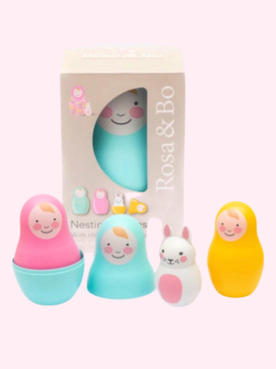 Rosa &amp; Bo Rainbow Pastel Nesting Babies with Chiming Bo Bunny