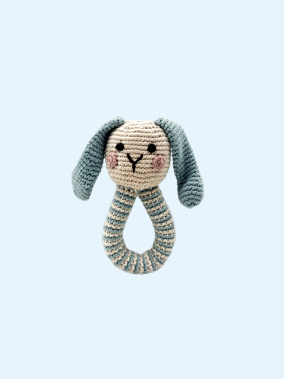 Pebble- Bunny Ring Rattle Blue