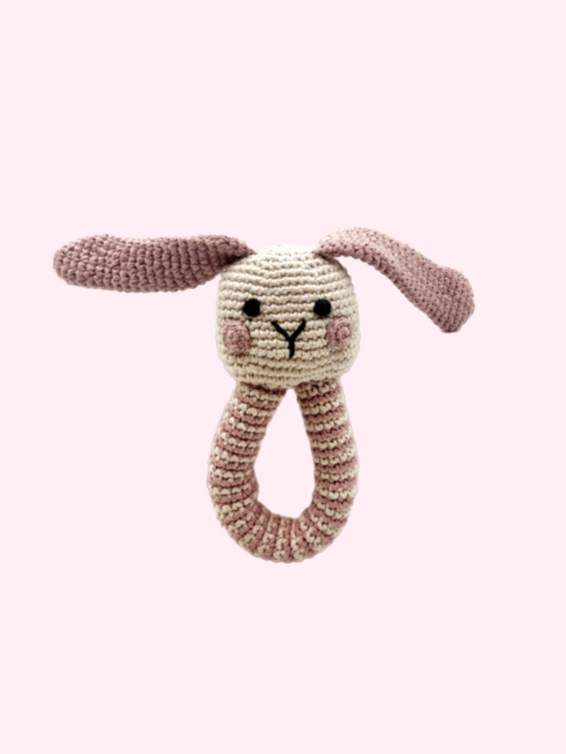 Pebble- Bunny Ring Rattle Pink