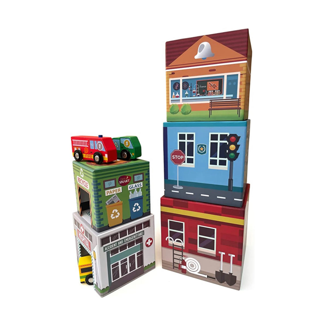 Wooden Toy Cars and Nesting Stacking