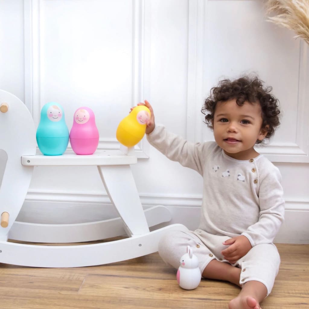 Rainbow Nesting Babies with Chiming Bo Bunny - Activity Toys